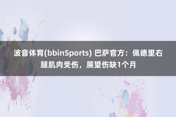 波音体育(bbinSports) 巴萨官方：佩德里右腿肌肉受伤，展望伤缺1个月