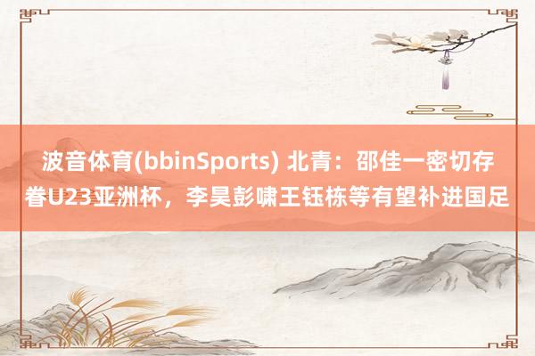 波音体育(bbinSports) 北青：邵佳一密切存眷U23亚洲杯，李昊彭啸王钰栋等有望补进国足