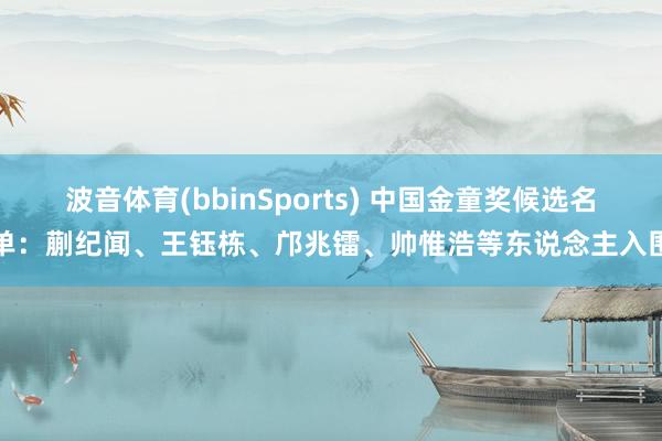 波音体育(bbinSports) 中国金童奖候选名单：蒯纪闻、王钰栋、邝兆镭、帅惟浩等东说念主入围