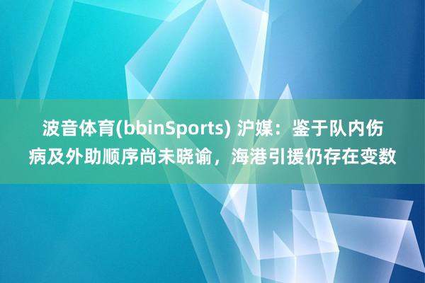 波音体育(bbinSports) 沪媒：鉴于队内伤病及外助顺序尚未晓谕，海港引援仍存在变数