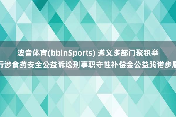 波音体育(bbinSports) 遵义多部门聚积举行涉食药安全公益诉讼刑事职守性补偿金公益践诺步履