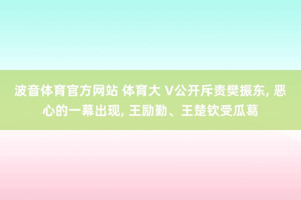 波音体育官方网站 体育大 V公开斥责樊振东， 恶心的一幕出现， 王励勤、王楚钦受瓜葛