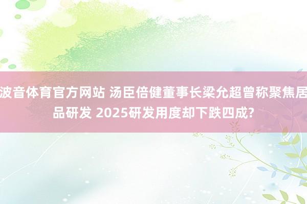 波音体育官方网站 汤臣倍健董事长梁允超曾称聚焦居品研发 2025研发用度却下跌四成?