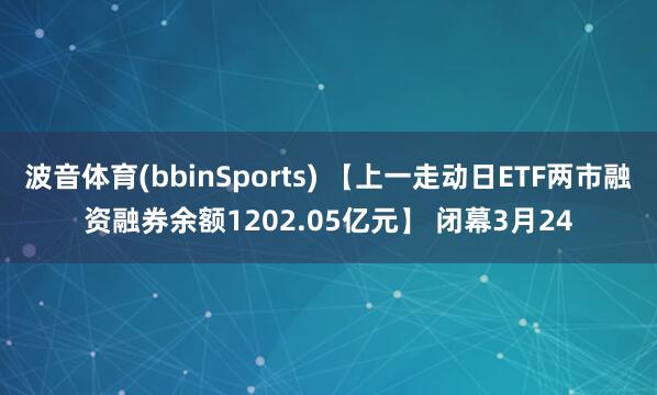 波音体育(bbinSports) 【上一走动日ETF两市融资融券余额1202.05亿元】 闭幕3月24