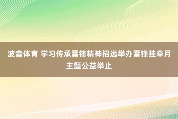 波音体育 学习传承雷锋精神招远举办雷锋挂牵月主题公益举止