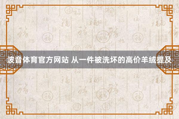 波音体育官方网站 从一件被洗坏的高价羊绒提及