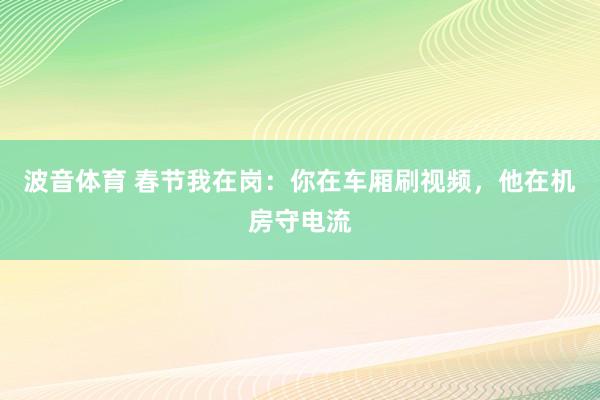 波音体育 春节我在岗：你在车厢刷视频，他在机房守电流