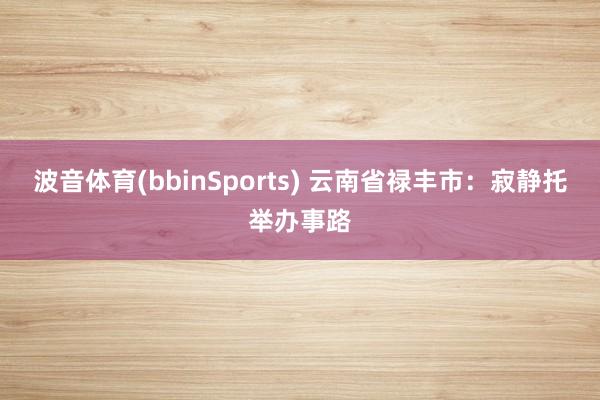 波音体育(bbinSports) 云南省禄丰市：寂静托举办事路