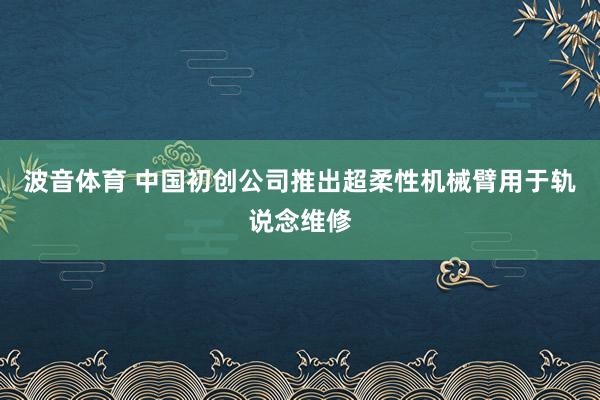 波音体育 中国初创公司推出超柔性机械臂用于轨说念维修