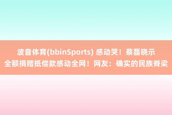 波音体育(bbinSports) 感动哭！蔡磊晓示全额捐赠抵偿款感动全网！网友：确实的民族脊梁