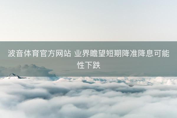波音体育官方网站 业界瞻望短期降准降息可能性下跌