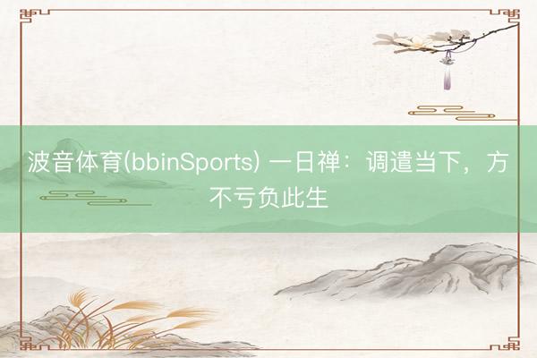 波音体育(bbinSports) 一日禅：调遣当下，方不亏负此生