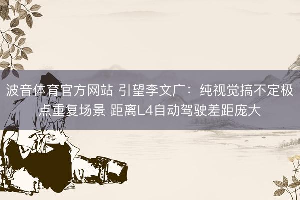 波音体育官方网站 引望李文广：纯视觉搞不定极点重复场景 距离L4自动驾驶差距庞大