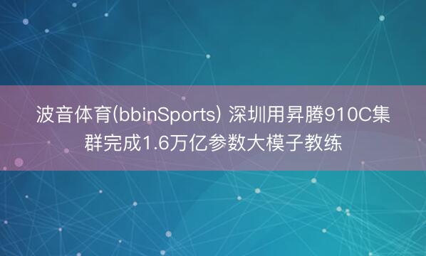 波音体育(bbinSports) 深圳用昇腾910C集群完成1.