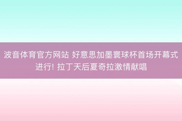 波音体育官方网站 好意思加墨寰球杯首场开幕式进行! 拉丁天后夏奇拉激情献唱