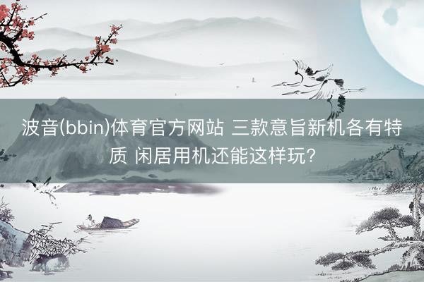 波音(bbin)体育官方网站 三款意旨新机各有特质 闲居用机还能这样玩?
