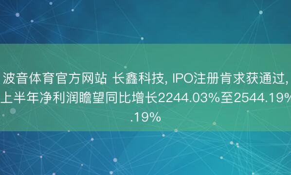 波音体育官方网站 长鑫科技， IPO注册肯求获通过， 上半年净利润瞻望同比增长2244.03%至2544.19%