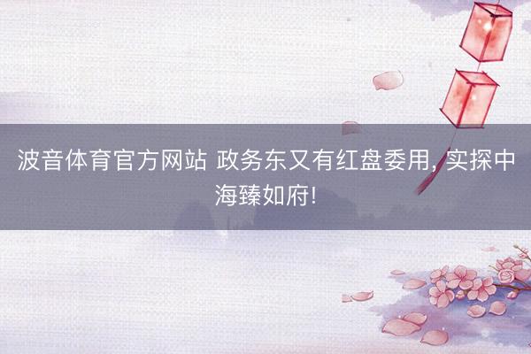 波音体育官方网站 政务东又有红盘委用， 实探中海臻如府!